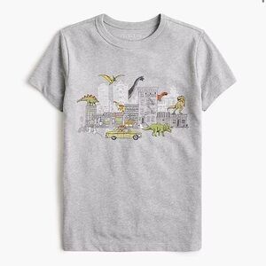Crewcuts Gray Cityscape Dinosaur Kids Tee